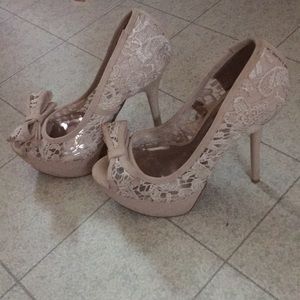 Bow Lace Heels
